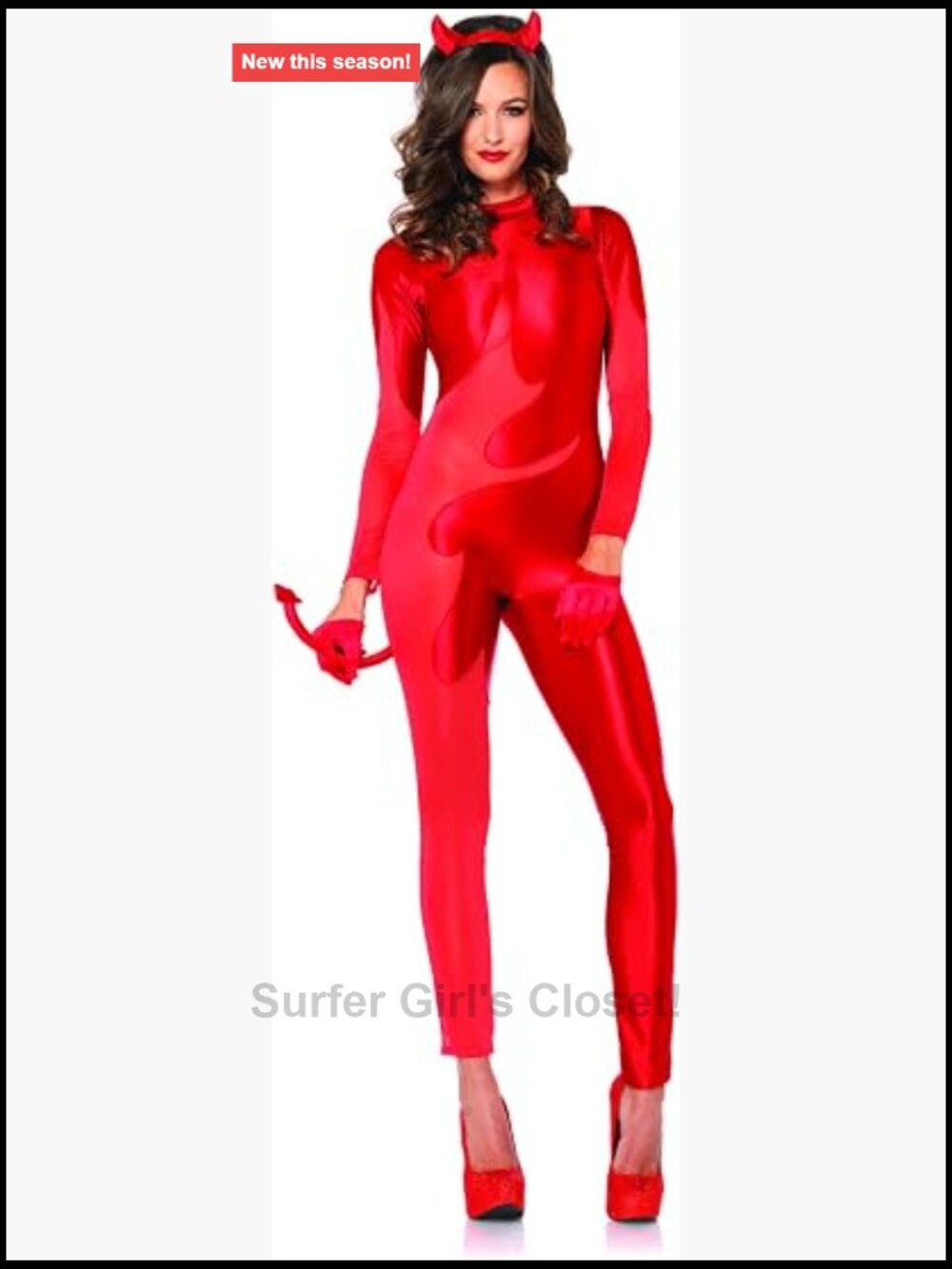 2 Piece Devil Costume Set Belt Vest Nylon Spandex Adult